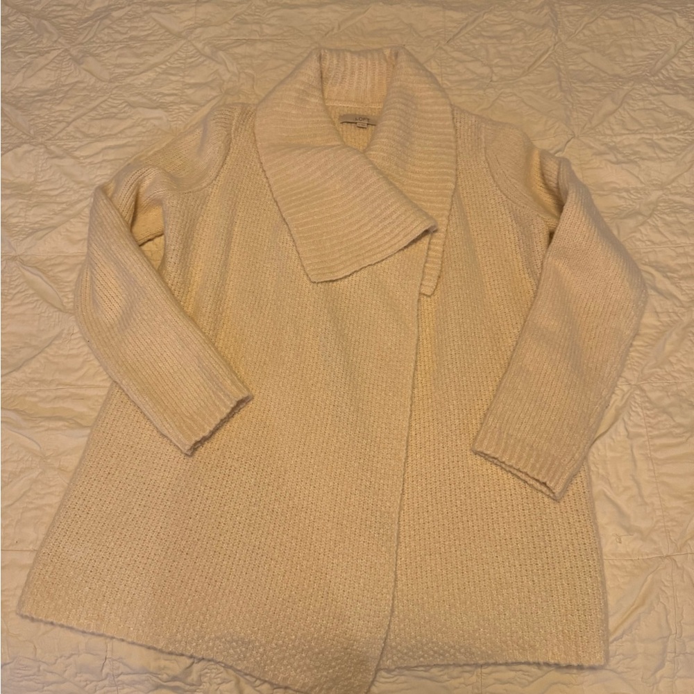 LOFT Cream Colored Cardigan